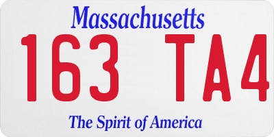 MA license plate 163TA4