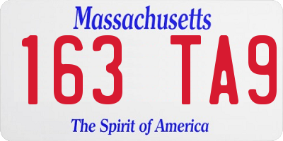 MA license plate 163TA9