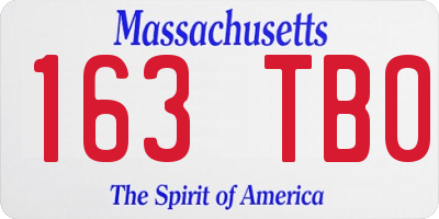 MA license plate 163TB0