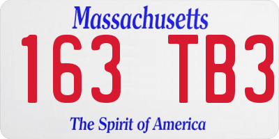 MA license plate 163TB3