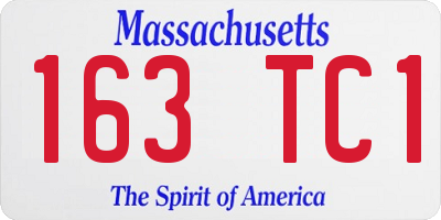 MA license plate 163TC1
