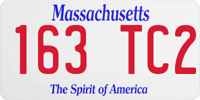 MA license plate 163TC2