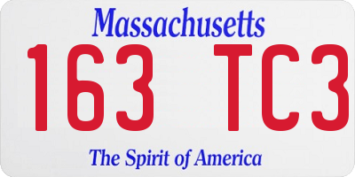 MA license plate 163TC3