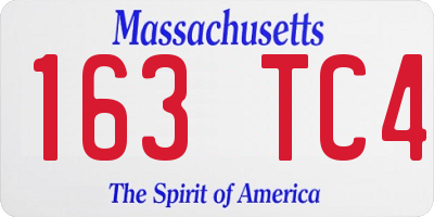 MA license plate 163TC4