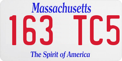 MA license plate 163TC5