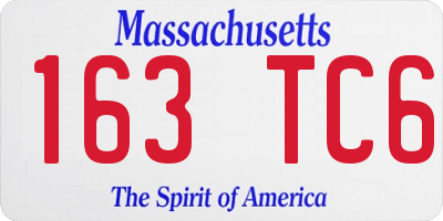 MA license plate 163TC6