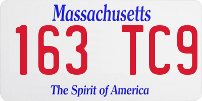 MA license plate 163TC9