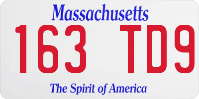 MA license plate 163TD9