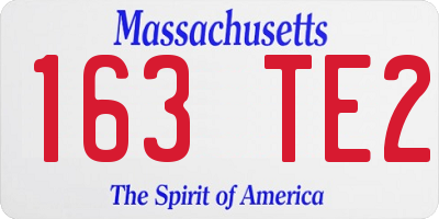 MA license plate 163TE2