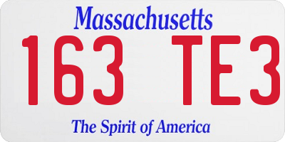 MA license plate 163TE3