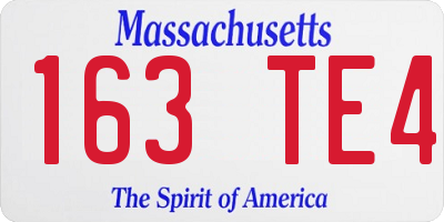MA license plate 163TE4