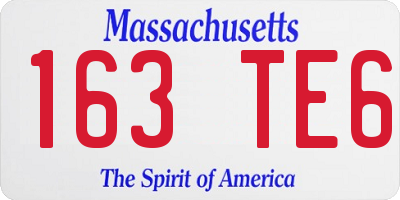 MA license plate 163TE6