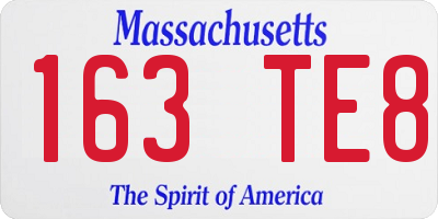 MA license plate 163TE8