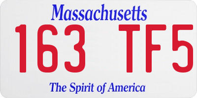 MA license plate 163TF5