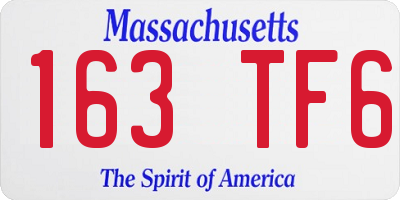 MA license plate 163TF6