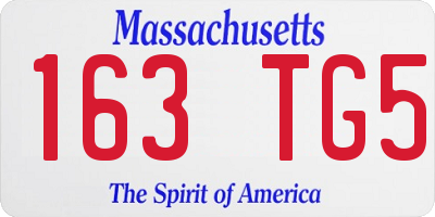 MA license plate 163TG5