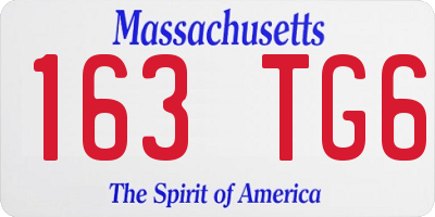 MA license plate 163TG6