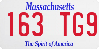 MA license plate 163TG9