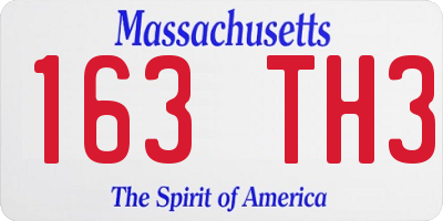 MA license plate 163TH3