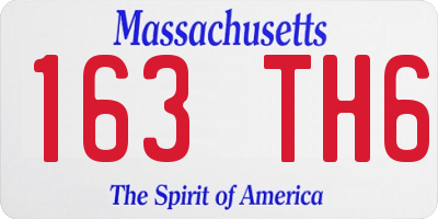 MA license plate 163TH6