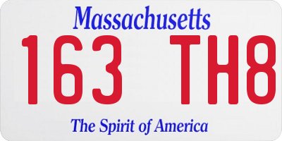 MA license plate 163TH8