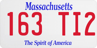 MA license plate 163TI2