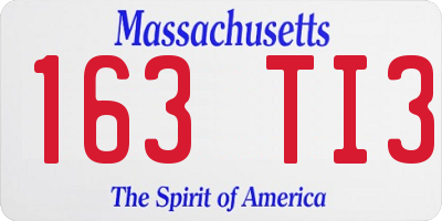MA license plate 163TI3