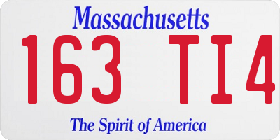 MA license plate 163TI4