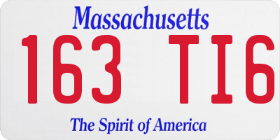 MA license plate 163TI6