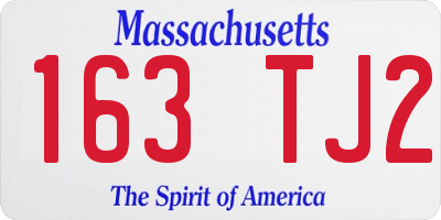 MA license plate 163TJ2