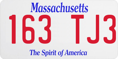 MA license plate 163TJ3