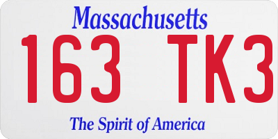 MA license plate 163TK3