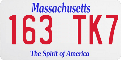 MA license plate 163TK7
