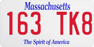 MA license plate 163TK8