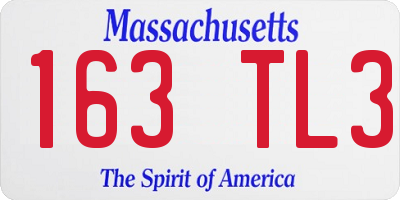 MA license plate 163TL3