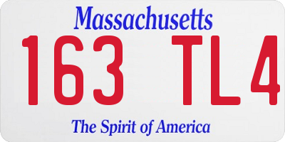 MA license plate 163TL4