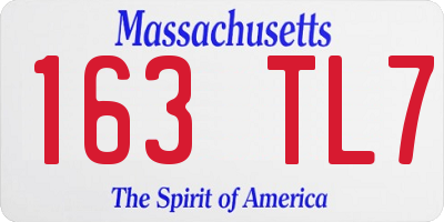 MA license plate 163TL7