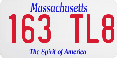 MA license plate 163TL8