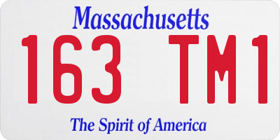 MA license plate 163TM1