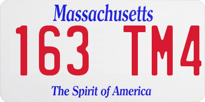 MA license plate 163TM4
