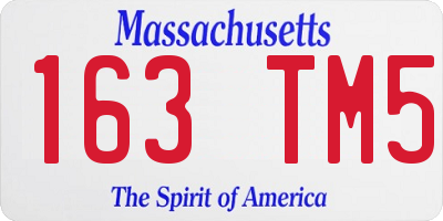 MA license plate 163TM5