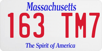MA license plate 163TM7