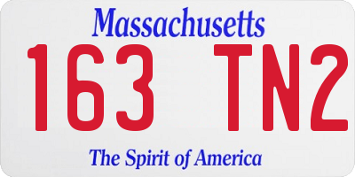 MA license plate 163TN2