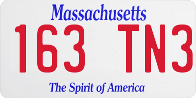 MA license plate 163TN3