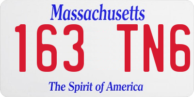 MA license plate 163TN6