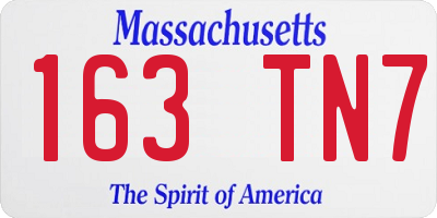 MA license plate 163TN7
