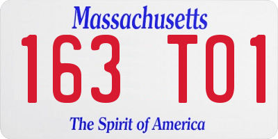 MA license plate 163TO1