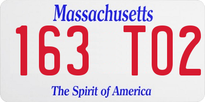 MA license plate 163TO2