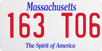 MA license plate 163TO6