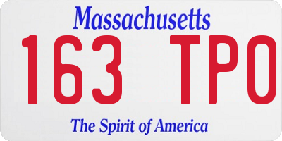 MA license plate 163TP0